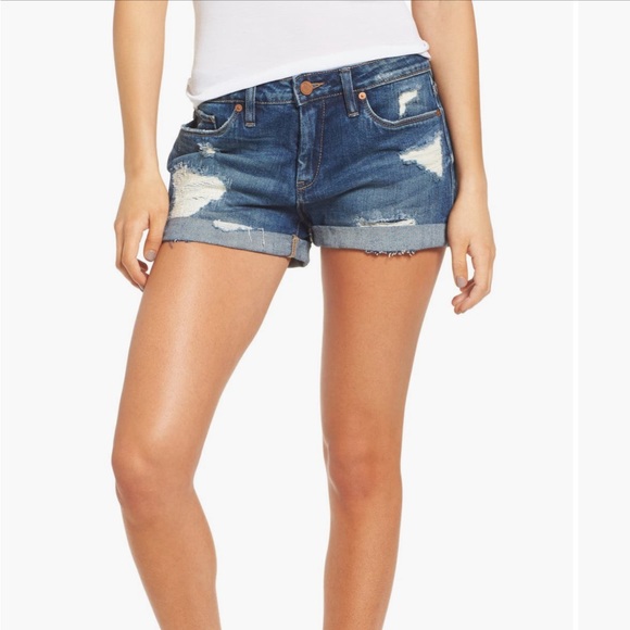 BLANK NYC Fulton Roll Up Cuffed Distressed Denim Jean Shorts Sz: 29 - Picture 2 of 6